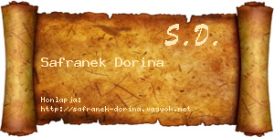 Safranek Dorina névjegykártya